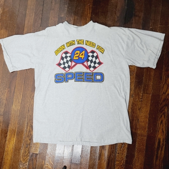 Vintage 90s 1996 Nascar Jeff Gordan Tshirt XL Born With The Need For Speed - Picture 2 of 9